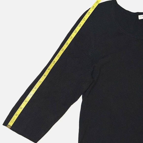 Coldwater Creek - Women's Size XL Black Sweater Tie Front Banned Hem 3/4 Sleeve - Picture 10 of 10